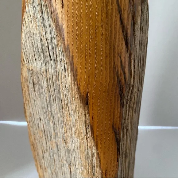Mid Century Live Edge Wood Vase Hand Turned Wood Vase California Wooden Bottle - Picture 5 of 17
